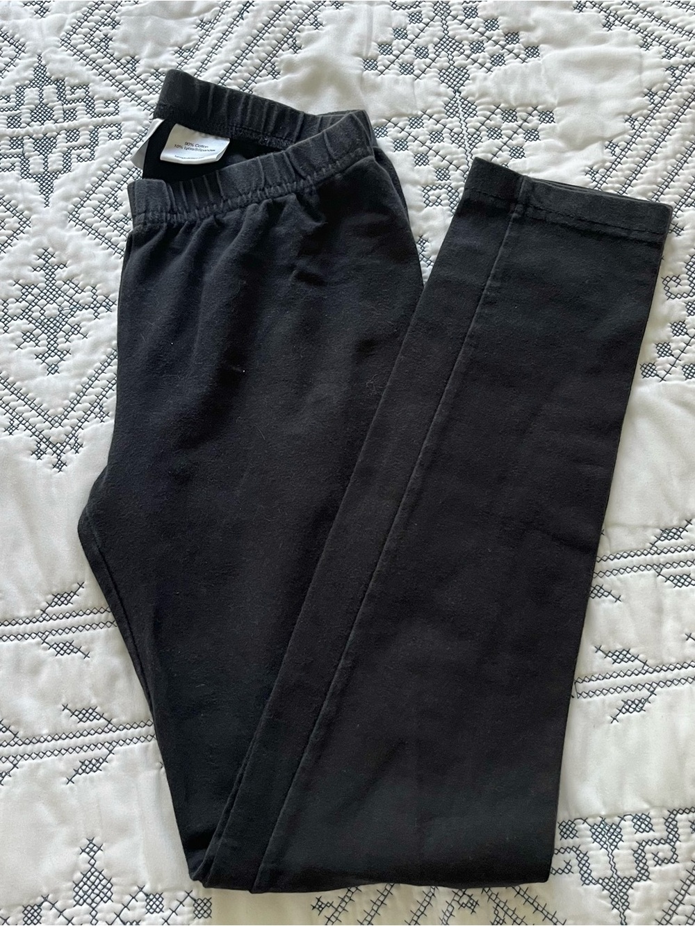 Hanna Andersson Classic Cotton Stretch Leggings Black Girls Size 10